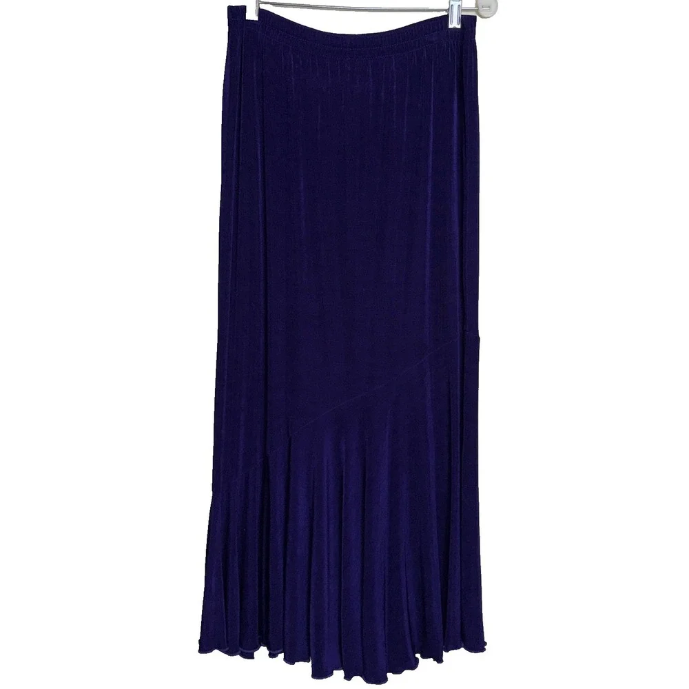 A Touch of Class Vintage Slinky Pleated Skirt Purple S/M Made in USA Whimsigoth - Picture 1 of 4